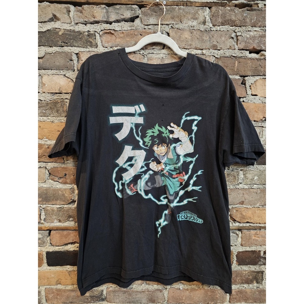 Crunchyroll My Hero Academia Deku Anime Shirt Mens‎ Large Black Graphic Tee